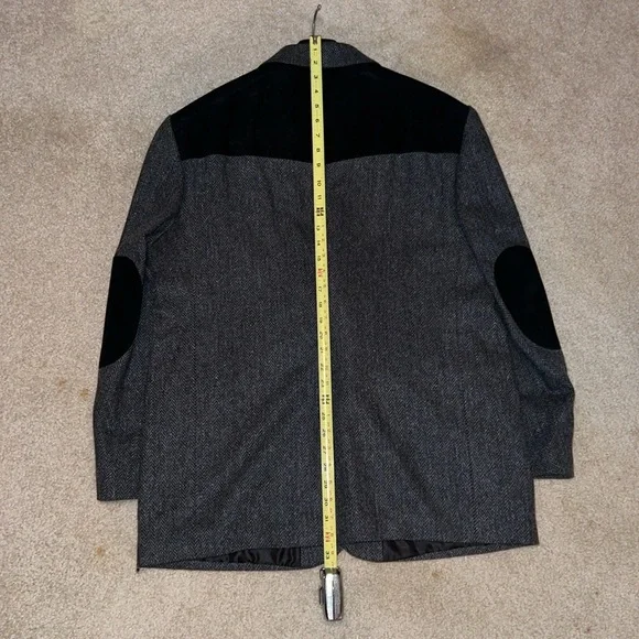 NWOT Bar WS Western Country Blazer Elbow Patch Black /Gray Cowboy Jacket Size 46